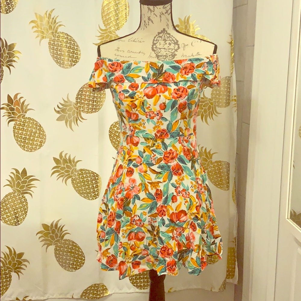 Strapless Floral Summer Dress